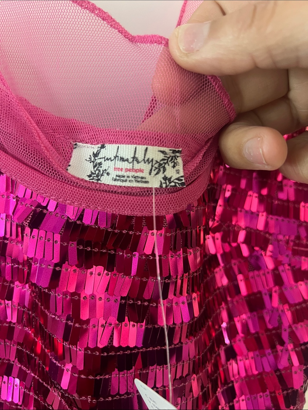 Free People Hot Pink Sequin Slip Dress - Women Intimates & Sleepwear - Picture 4 of 4